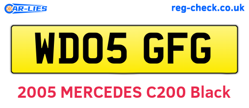 WD05GFG are the vehicle registration plates.
