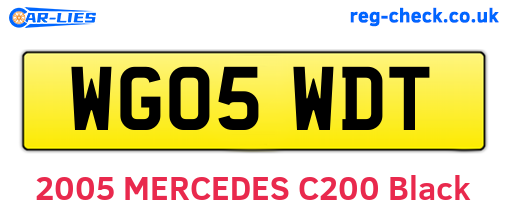 WG05WDT are the vehicle registration plates.