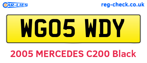 WG05WDY are the vehicle registration plates.