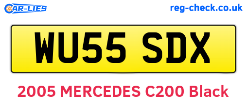 WU55SDX are the vehicle registration plates.