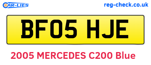BF05HJE are the vehicle registration plates.