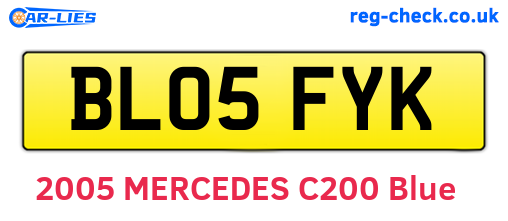 BL05FYK are the vehicle registration plates.