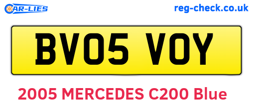 BV05VOY are the vehicle registration plates.