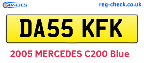 DA55KFK are the vehicle registration plates.