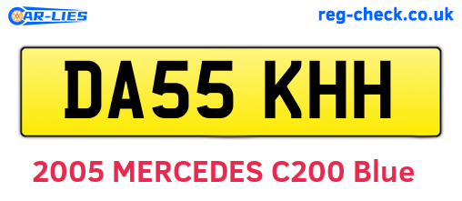 DA55KHH are the vehicle registration plates.