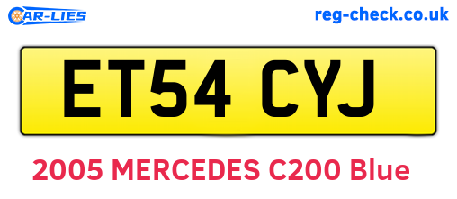 ET54CYJ are the vehicle registration plates.