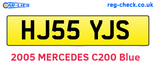 HJ55YJS are the vehicle registration plates.