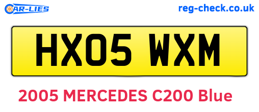 HX05WXM are the vehicle registration plates.