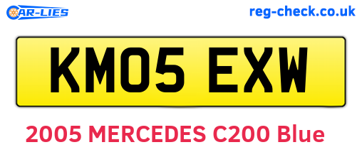 KM05EXW are the vehicle registration plates.