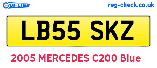 LB55SKZ are the vehicle registration plates.