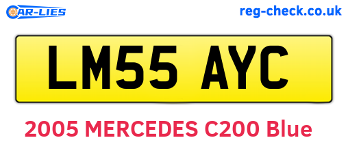 LM55AYC are the vehicle registration plates.