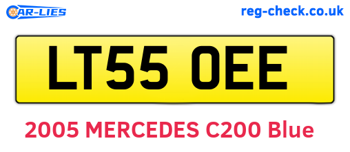LT55OEE are the vehicle registration plates.