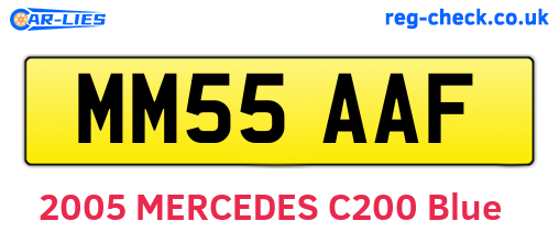 MM55AAF are the vehicle registration plates.