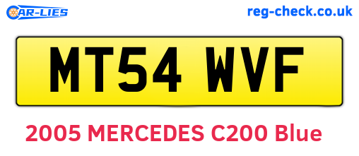 MT54WVF are the vehicle registration plates.