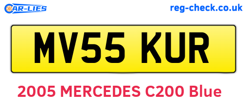 MV55KUR are the vehicle registration plates.