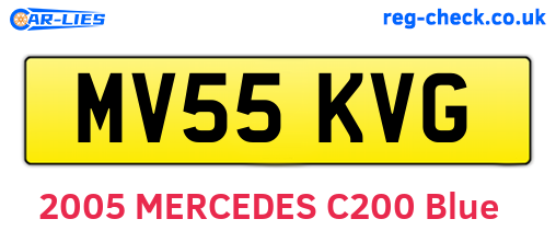 MV55KVG are the vehicle registration plates.