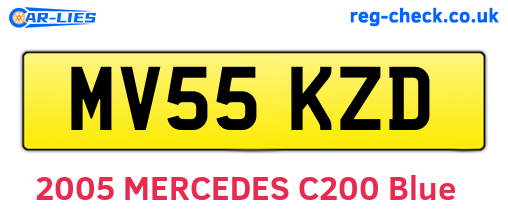 MV55KZD are the vehicle registration plates.