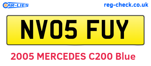 NV05FUY are the vehicle registration plates.