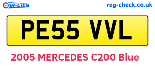 PE55VVL are the vehicle registration plates.