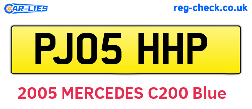 PJ05HHP are the vehicle registration plates.