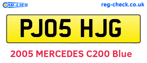 PJ05HJG are the vehicle registration plates.