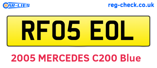 RF05EOL are the vehicle registration plates.