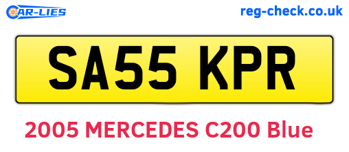 SA55KPR are the vehicle registration plates.