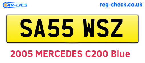 SA55WSZ are the vehicle registration plates.