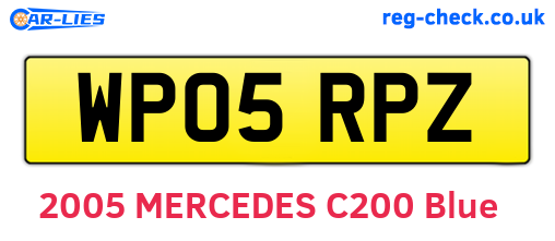 WP05RPZ are the vehicle registration plates.