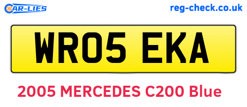 WR05EKA are the vehicle registration plates.