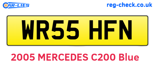 WR55HFN are the vehicle registration plates.