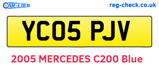 YC05PJV are the vehicle registration plates.