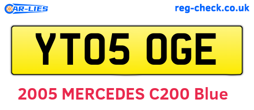 YT05OGE are the vehicle registration plates.