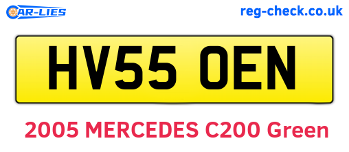 HV55OEN are the vehicle registration plates.