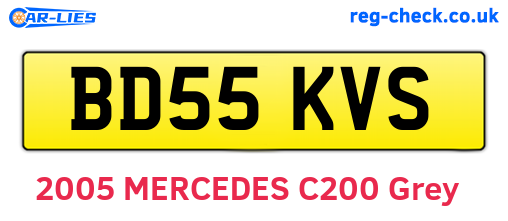 BD55KVS are the vehicle registration plates.