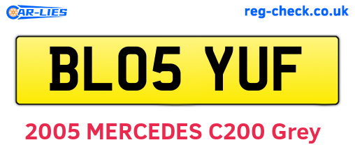 BL05YUF are the vehicle registration plates.