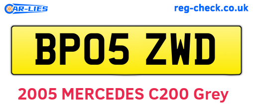 BP05ZWD are the vehicle registration plates.