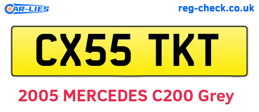 CX55TKT are the vehicle registration plates.