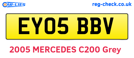 EY05BBV are the vehicle registration plates.