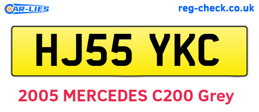 HJ55YKC are the vehicle registration plates.