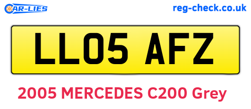 LL05AFZ are the vehicle registration plates.