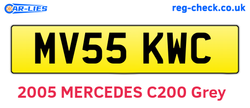 MV55KWC are the vehicle registration plates.