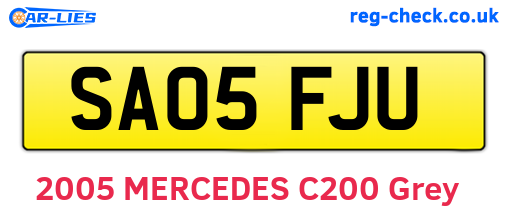 SA05FJU are the vehicle registration plates.