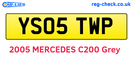 YS05TWP are the vehicle registration plates.