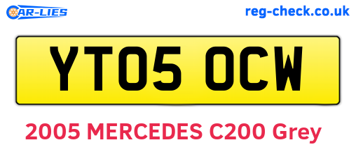 YT05OCW are the vehicle registration plates.