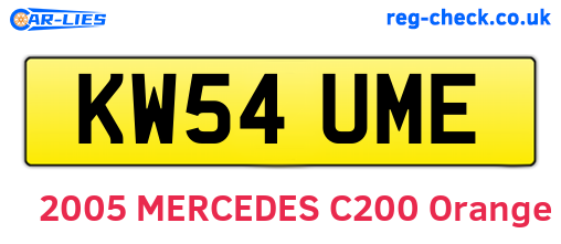 KW54UME are the vehicle registration plates.