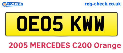 OE05KWW are the vehicle registration plates.