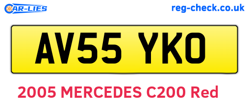 AV55YKO are the vehicle registration plates.