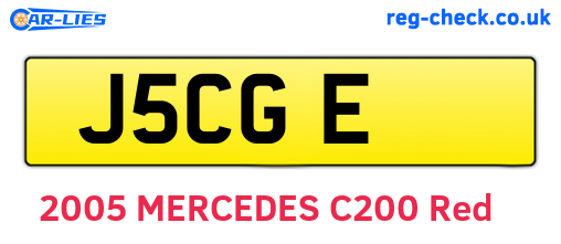 J5CGE are the vehicle registration plates.