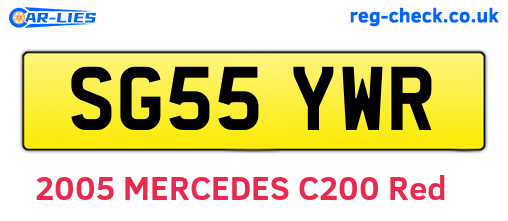 SG55YWR are the vehicle registration plates.
